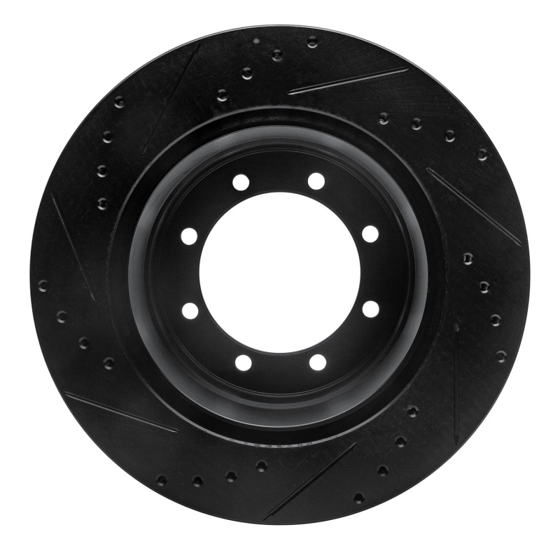 Ford F-350 Super Duty Brake Rotor (1) - Rear Right - R1 Concepts - Drilled & Slotted - Black - `05-`12